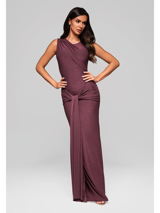 Ombre Sukienka wieczorowa, rozmiar L, Bordowa, LA-OM-DLR218