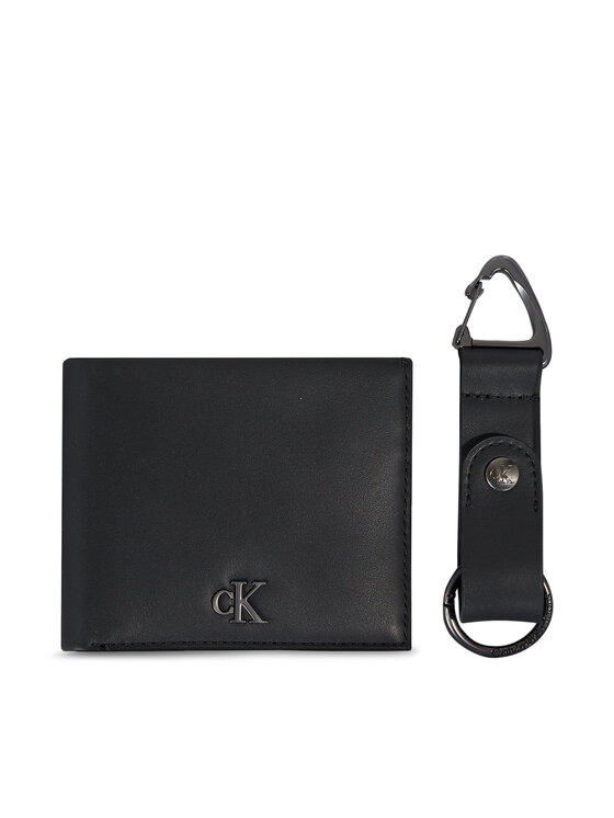 Set portofel și breloc Calvin Klein Jeans Gifting Bifold/Keyfob K50K511201 Negru