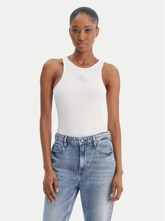 Guess Top W6RP39 KD092 Biały Regular Fit