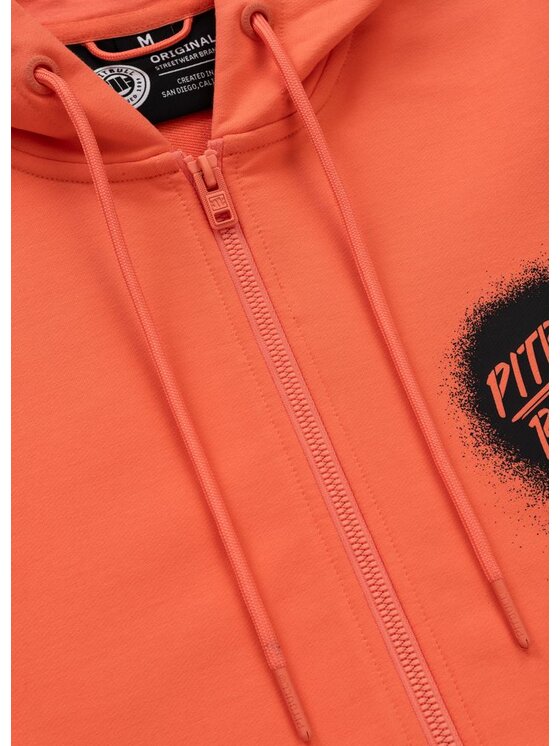 PITBULL PITBULL Bluza Bluza męska rozpinana z kapturem GRAFFITI S Pomarańczowy Regular Fit