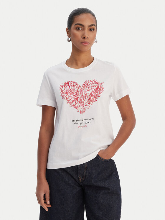 Desigual Desigual T-krekls 26SWTK06 Balts Regular Fit