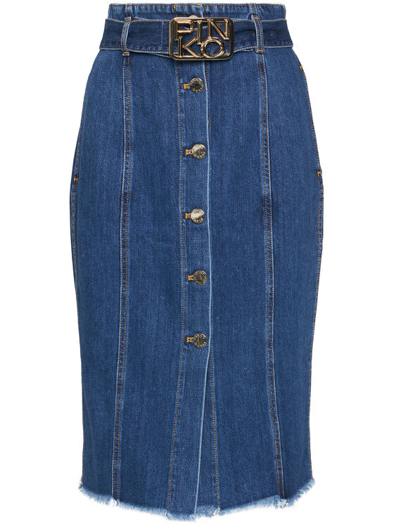 PINKO Pinko Spódnica jeansowa Negroni AL 20-21 PDEN 1J10HE Y649 Granatowy Regular Fit