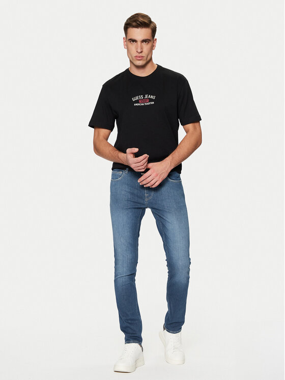 Guess Jeans Guess Jeans Marškinėliai M5RI77 K8FQ4 Juoda Regular Fit