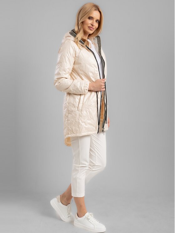 Perso Perso Dámská bunda BLE238787F Béžová Regular Fit