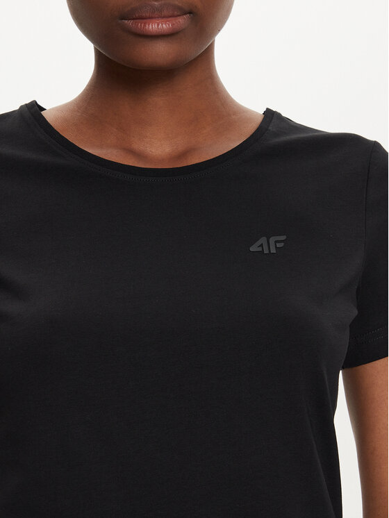4F 4F Tričko 4FWMM00TTSHF1845 Čierna Slim Fit