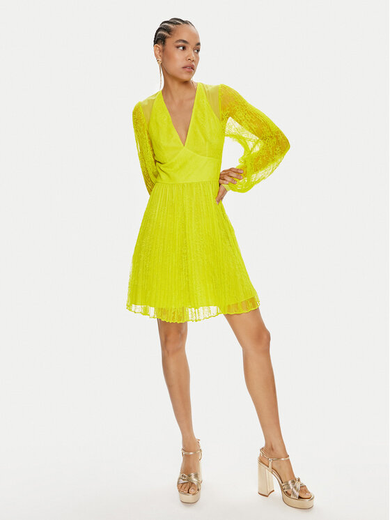 TWINSET TWINSET Sukienka koktajlowa 241TP2353 Żółty Regular Fit