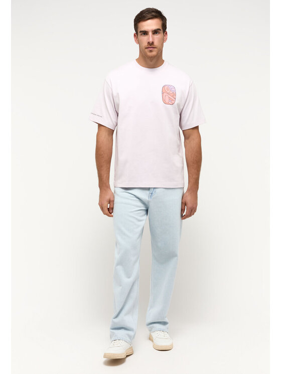Mustang Mustang T-shirt T-SHIRT COLLAB Rosa Loose Fit