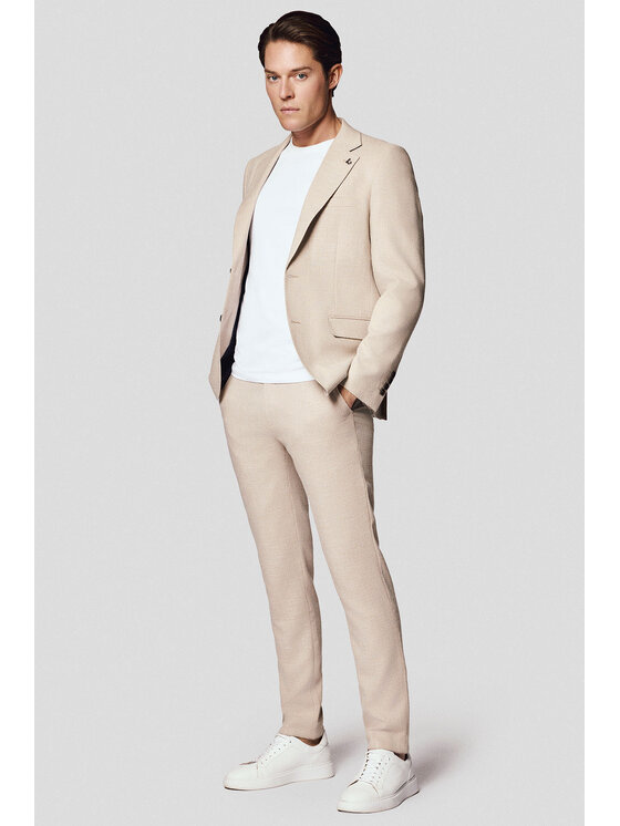 Lancerto Lancerto Marynarka Caserta MA131125000019 Beżowy Slim Fit