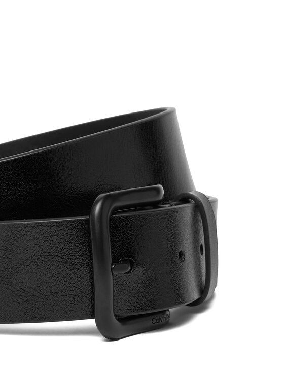 Calvin Klein Calvin Klein Vīriešu josta Round Buckle Tumbled 35 Mm LV04D7041G Melns