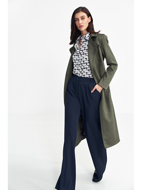 NIFE NIFE Kalhoty z materiálu SD102 Tmavomodrá Relaxed Fit