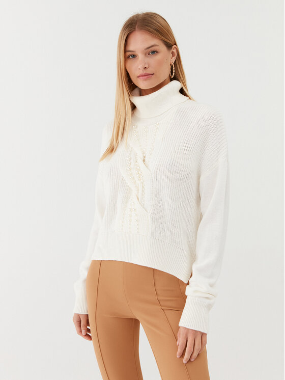 Liu Jo Liu Jo Rollkragenpullover MF3004 MA51I Écru Regular Fit