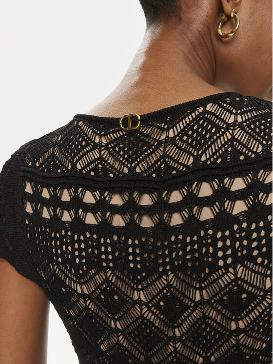 TWINSET TWINSET Trikotažinė suknelė 241TT3114 Juoda Regular Fit