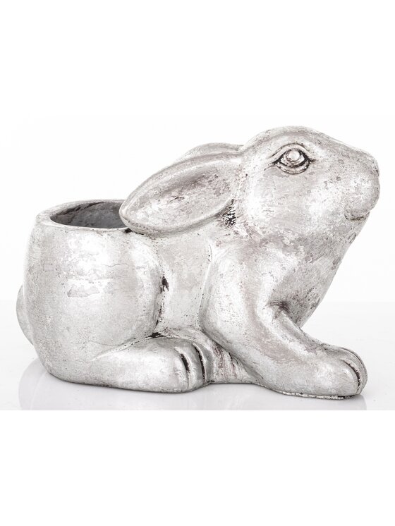 MIAhome MIAhome Osłonka cementowa 15x13x22 cm KRÓLIK Srebrny