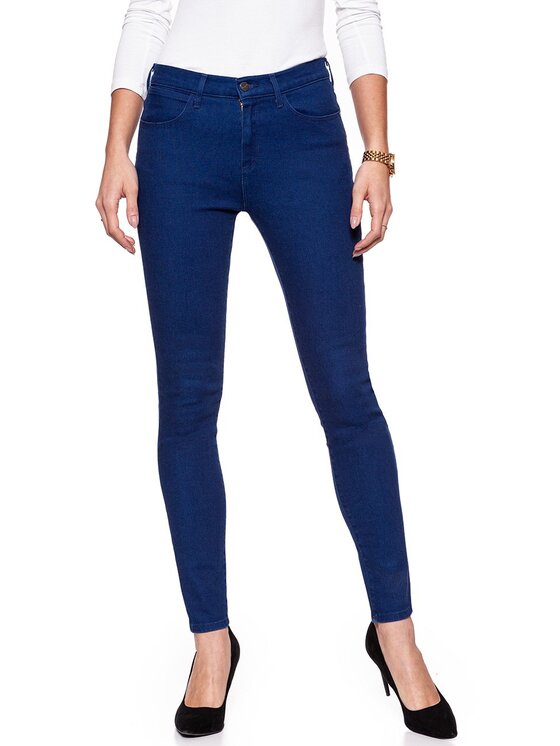 Wrangler Wrangler Jeansy HIGH RISE SKINNY Niebieski Skinny Fit
