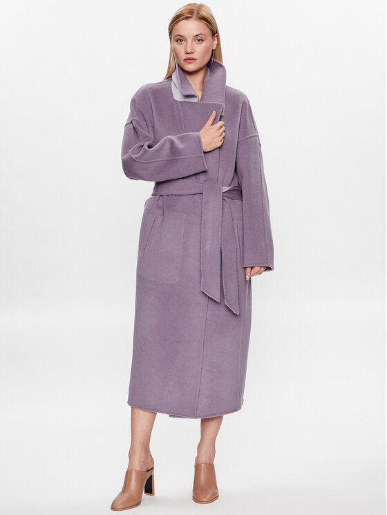 Calvin Klein Calvin Klein Gyapjú kabát K20K205855 Lila Regular Fit