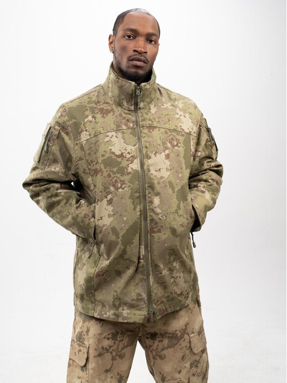 Jigga Wear Jigga Wear Kurtka wielofunkcyjna Kurtka Męska Taktyczna, Militarna, Wojskowa Zielone Camo Jigga Wear XL Zielony Regular Fit