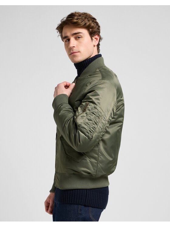 Lee Lee Kurtka bomber Bomber Zielony Regular Fit