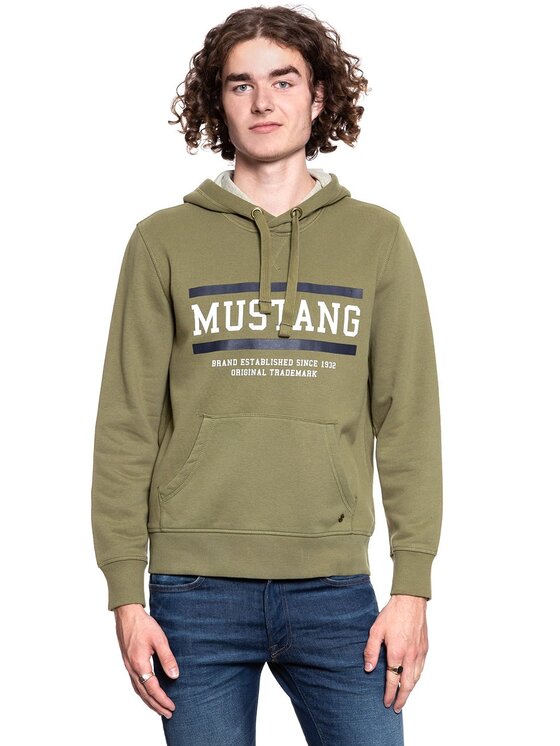 Mustang Mustang Felpa BENNET H LOGO Verde Regular Fit