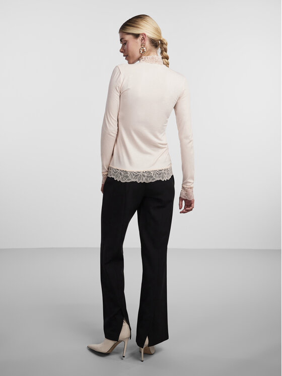 YAS YAS Majica Elle 26024677 Bež Slim Fit