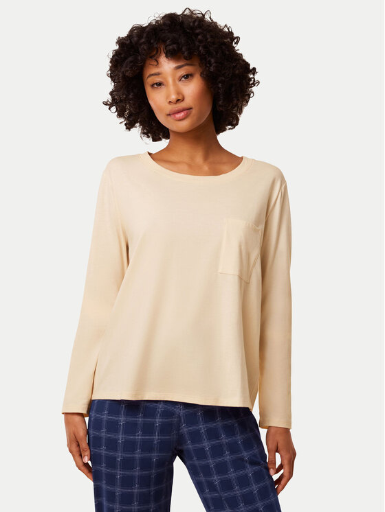 Triumph Pyžamový top 10221070 Béžová Regular Fit