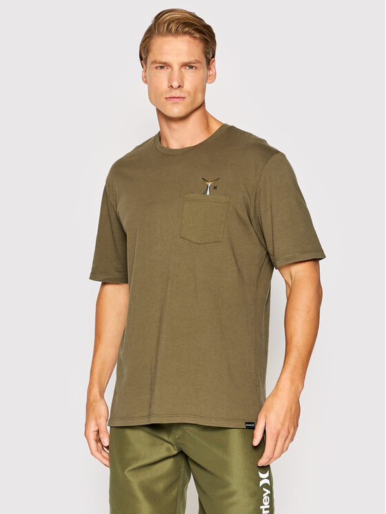 Hurley Marškinėliai Wash Toro MTS0029820 Žalia Regular Fit