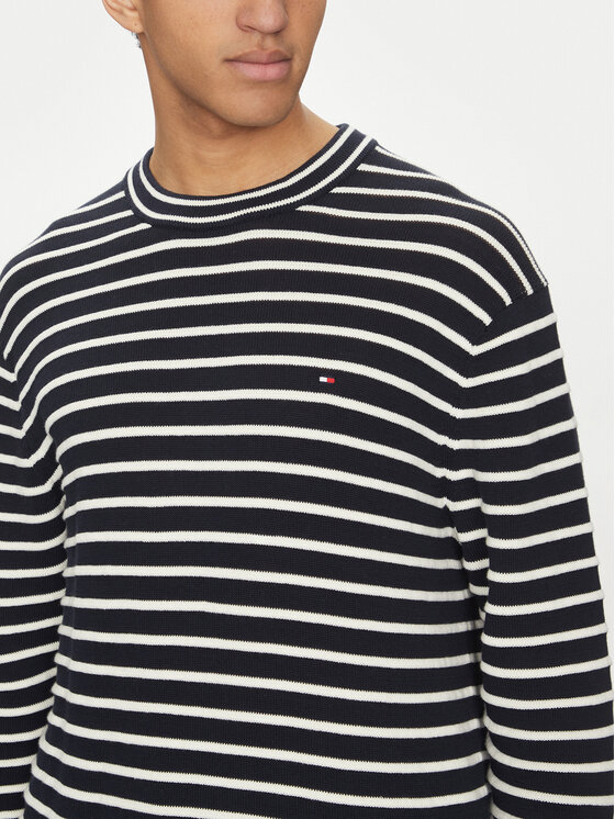 Tommy Hilfiger Tommy Hilfiger Sweter Breton MW0MW38944 Granatowy Regular Fit