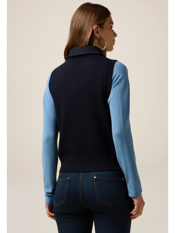 Oltre Oltre Maglione M376J005120N034 Blu Slim Fit