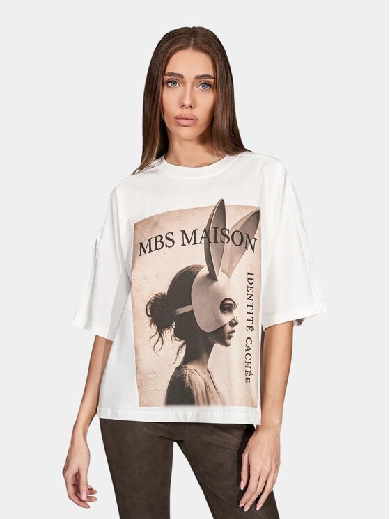 MADE BY SOCIETY MADE BY SOCIETY T-Shirt Secrette - T28032 Biały Basic Fit