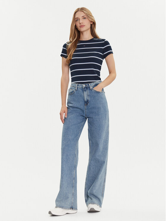 Tommy Jeans Tommy Jeans T-Shirt Essential DW0DW17383 Dunkelblau Slim Fit