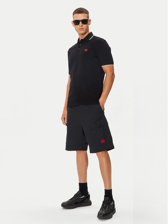 HUGO Hugo Pantalon scurți din material Garlio242 50510594 Negru Regular Fit