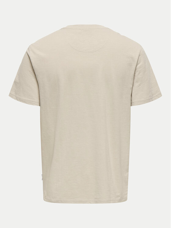 Only & Sons Only & Sons T-shirt 22025286 Beige Regular Fit