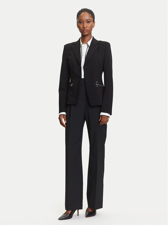 KARL LAGERFELD KARL LAGERFELD Παντελόνι υφασμάτινο A3W10099 Μαύρο Straight Fit