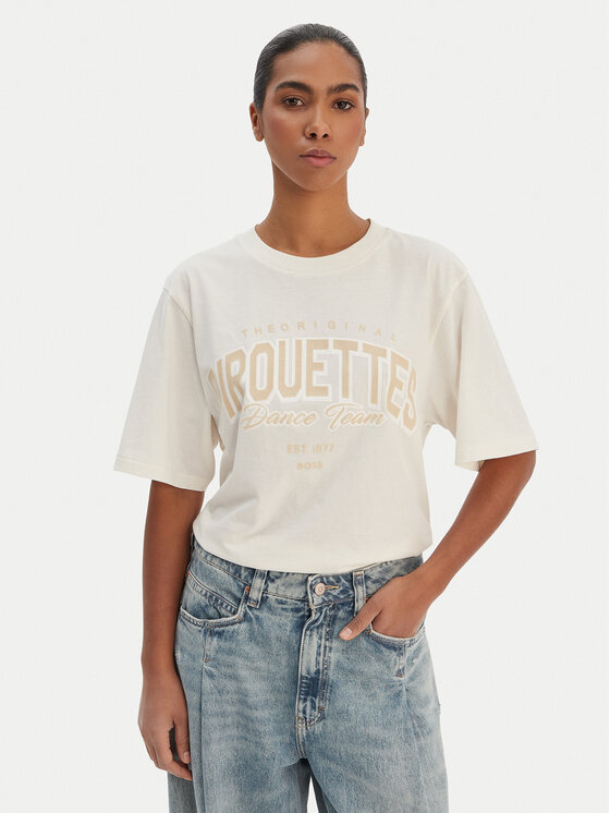 BOSS BOSS T-Shirt C_Eregular_1 50556993 Krémová Relaxed Fit