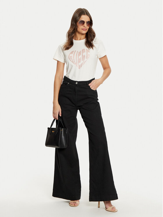 Guess Guess Тишърт V5RI08 J1314 Екрю Slim Fit