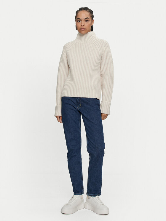 Calvin Klein Calvin Klein Rollkragenpullover K20K207439 Écru Regular Fit