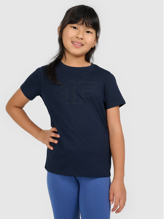 4F 4F T-Shirt BASIC+ Granatowy Oversize