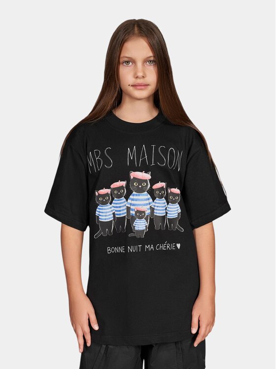 MADE BY SOCIETY MADE BY SOCIETY T-Shirt Minuit - T38008 Czarny Basic Fit