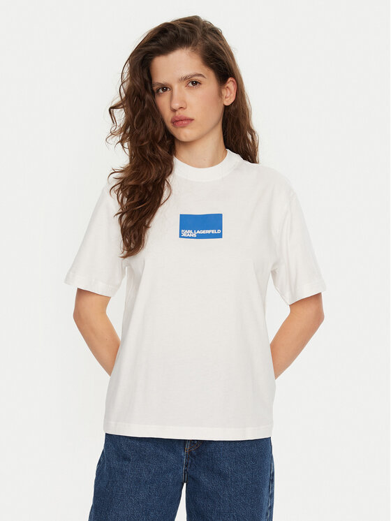 Karl Lagerfeld Jeans Karl Lagerfeld Jeans T-Shirt A1W17006 Biały Regular Fit