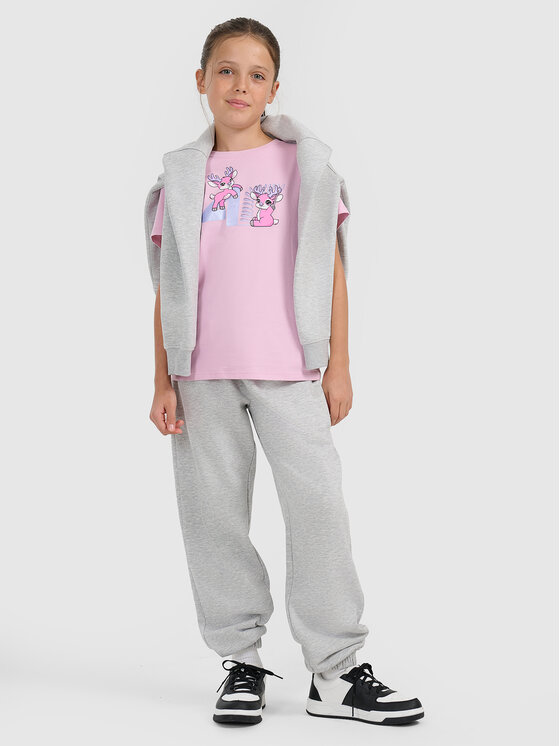 4F 4F T-Shirt CHRISTMAS DROP Różowy jasny Regular Fit