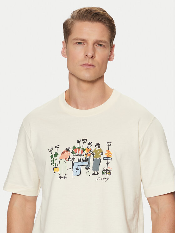 Jack&Jones Jack&Jones Majica Machester 12273549 Écru Relaxed Fit