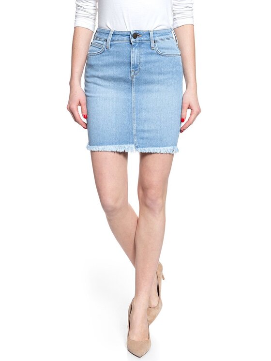 Lee Lee Spódnica mini MID SKIRT Niebieski Regular Fit
