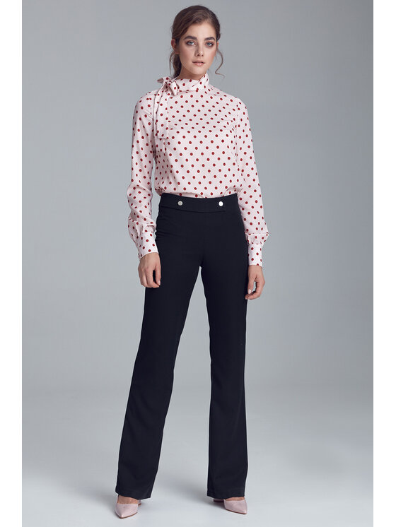 NIFE NIFE Společenské kalhoty SD90 Černá Authentic Straight Fit
