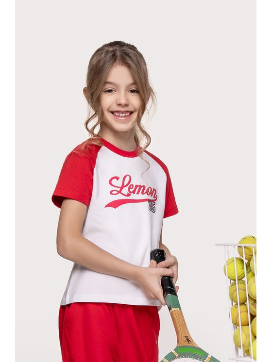 Lemon Explore Lemon Explore T-Shirt WL3143201CPG-009 Czerwony Regular Fit