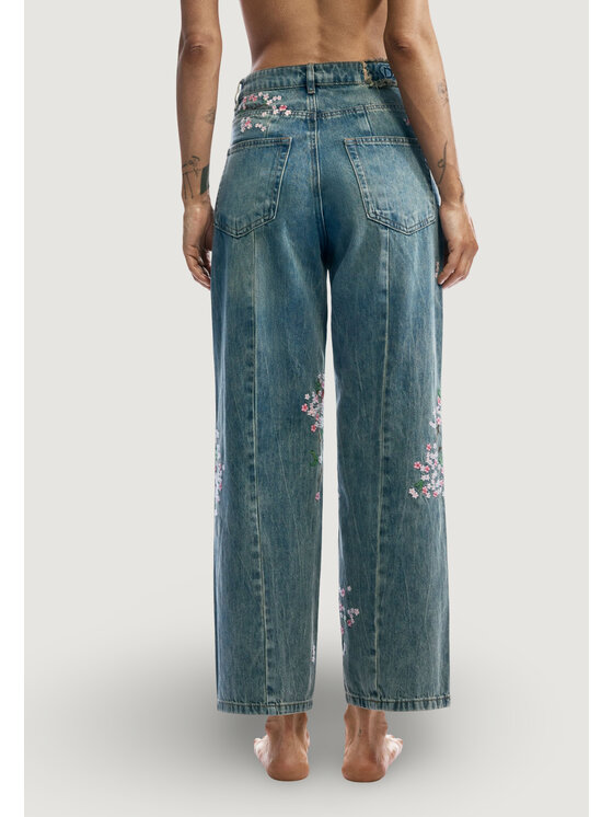 Desigual Desigual Τζιν DENIM FLOWERS JAPANESE Μπλε Casual Fit