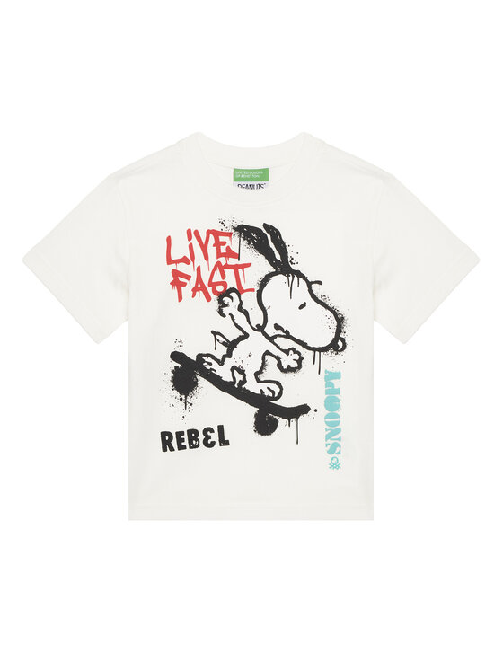 United Colors Of Benetton United Colors Of Benetton T-shirt 3X1SG10JW Bijela Regular Fit