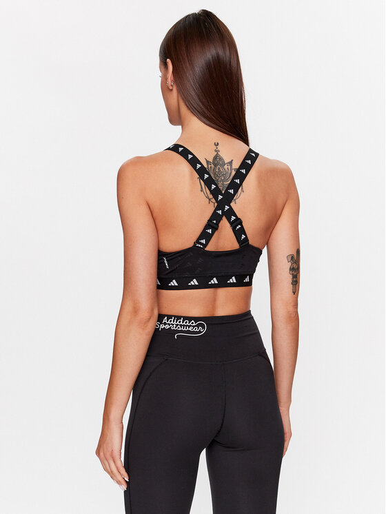 adidas adidas Biustonosz sportowy PowerImpact Luxe Training Medium-Support Bra HS7264 Czarny