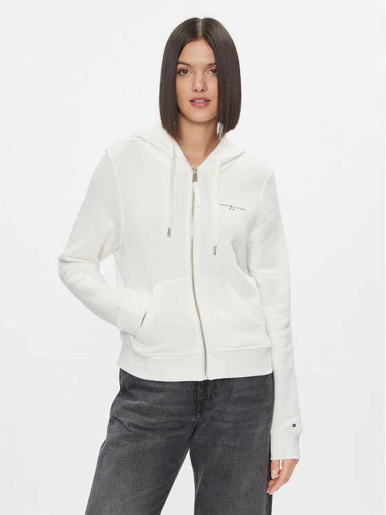 Tommy Hilfiger Tommy Hilfiger Džemperis ar kapuci 1985 WW0WW39189 Écru Regular Fit