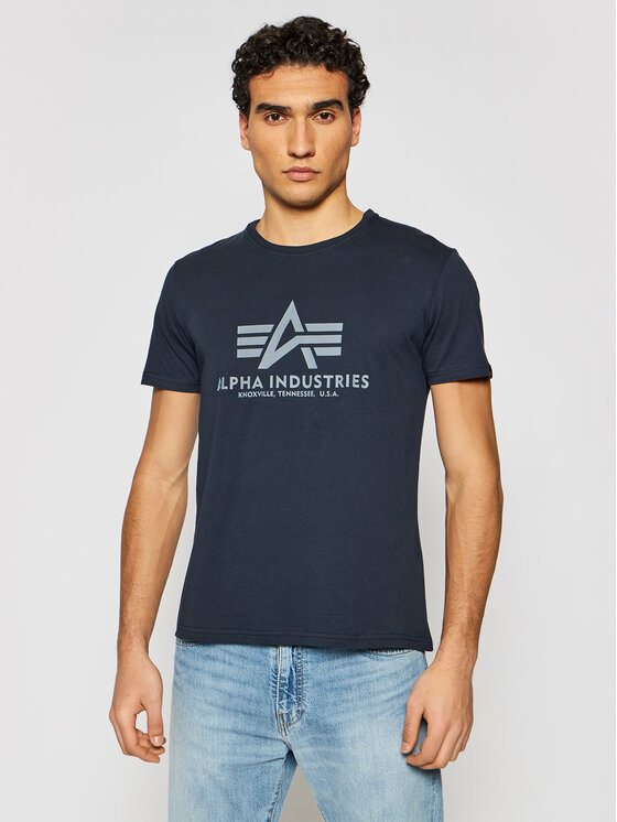 Alpha Industries Alpha Industries T-Shirt Basic 100501 Granatowy Regular Fit