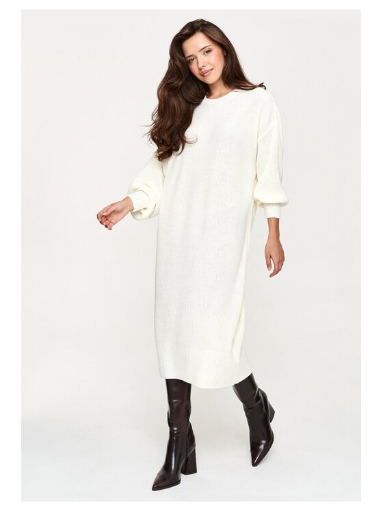 Makadamia Makadamia Sweter S180 Biały Loose Fit