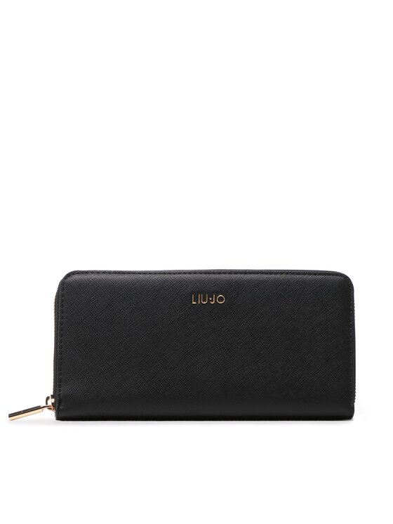 Liu Jo Голям дамски портфейл Ecs Xxl Zip Aroun AA3277 E0087 Черен